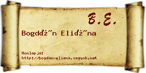 Bogdán Eliána névjegykártya